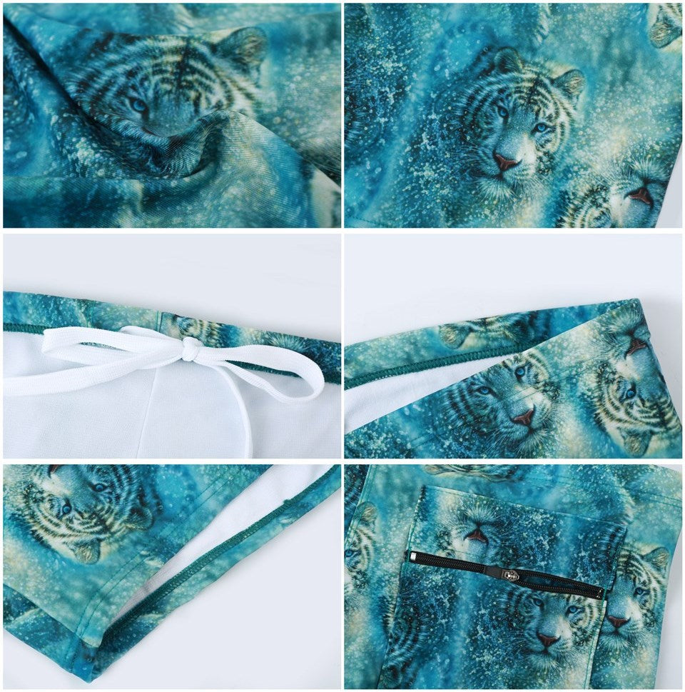 Mens Printed Quick Drying Surf Stretch Swim Trunks