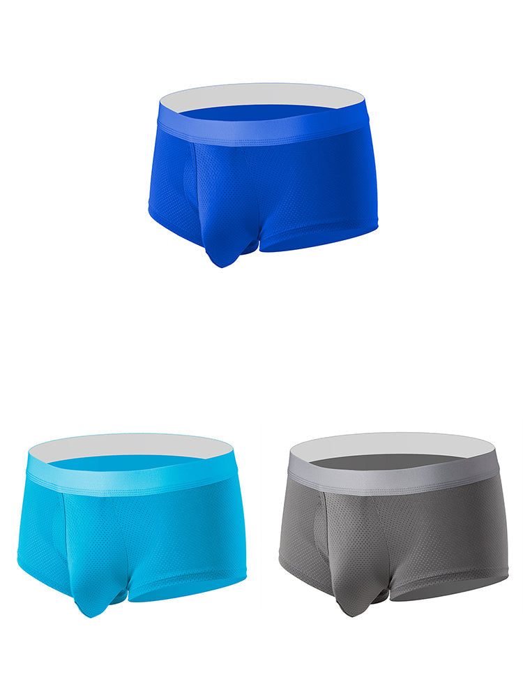 Men's 3 Pack Fly Big Pouch Breathable Trunks