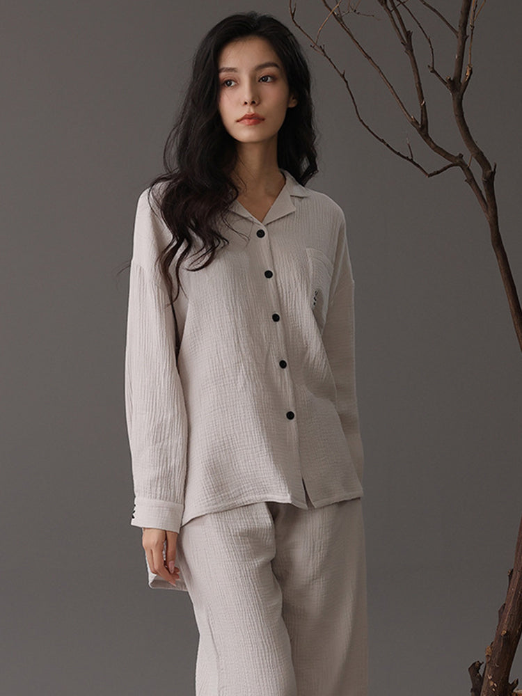 Autumn and Winter Loose Couple Cotton Pajamas Sets