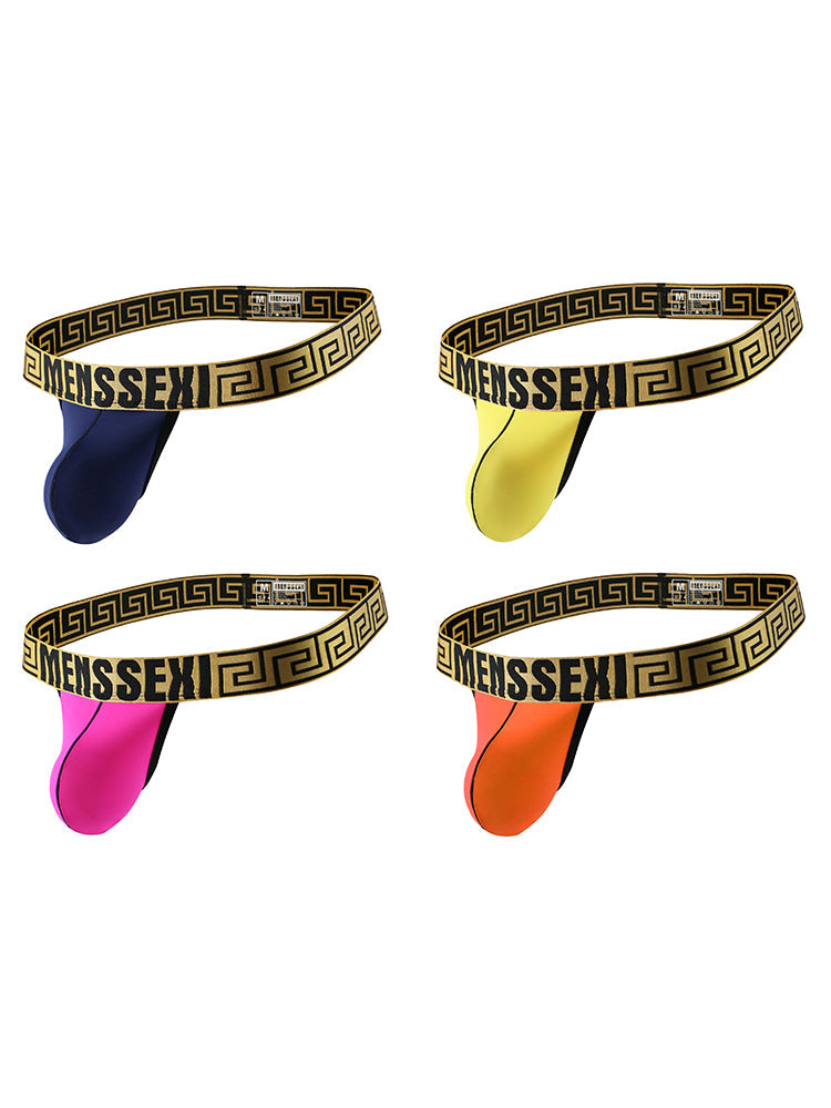 4 Pack Men's Single Pouch Ice Silk Sexy Thong