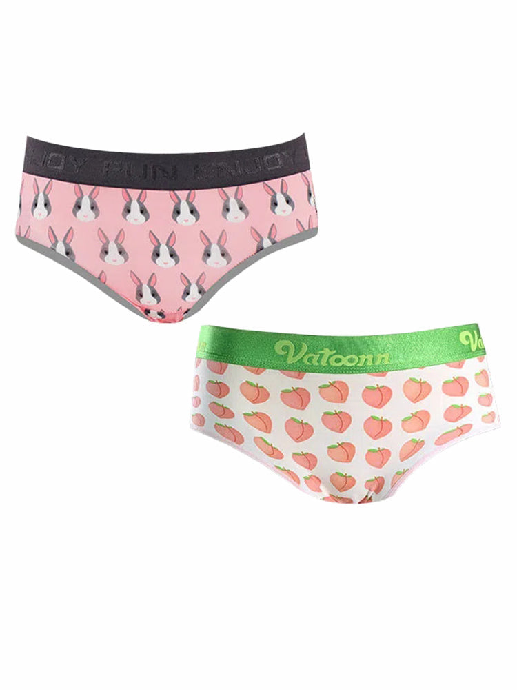 Couple 2 PCS Cotton Cartoon Breathable Underwear