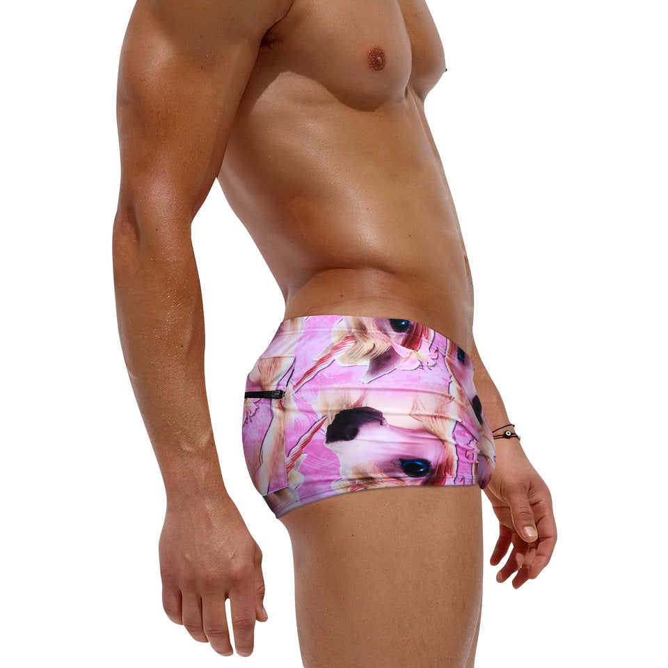 Mens Printed Quick Drying Surf Stretch Swim Trunks