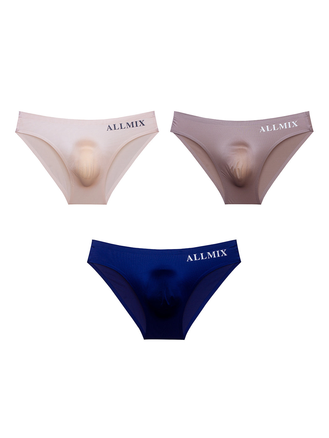 3 Pack ALLMIX Men's Sport Seamless Pouch Briefs