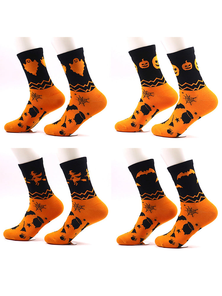 4 Pack Halloween Gift Socks Fun and Casual Cotton Crew Socks