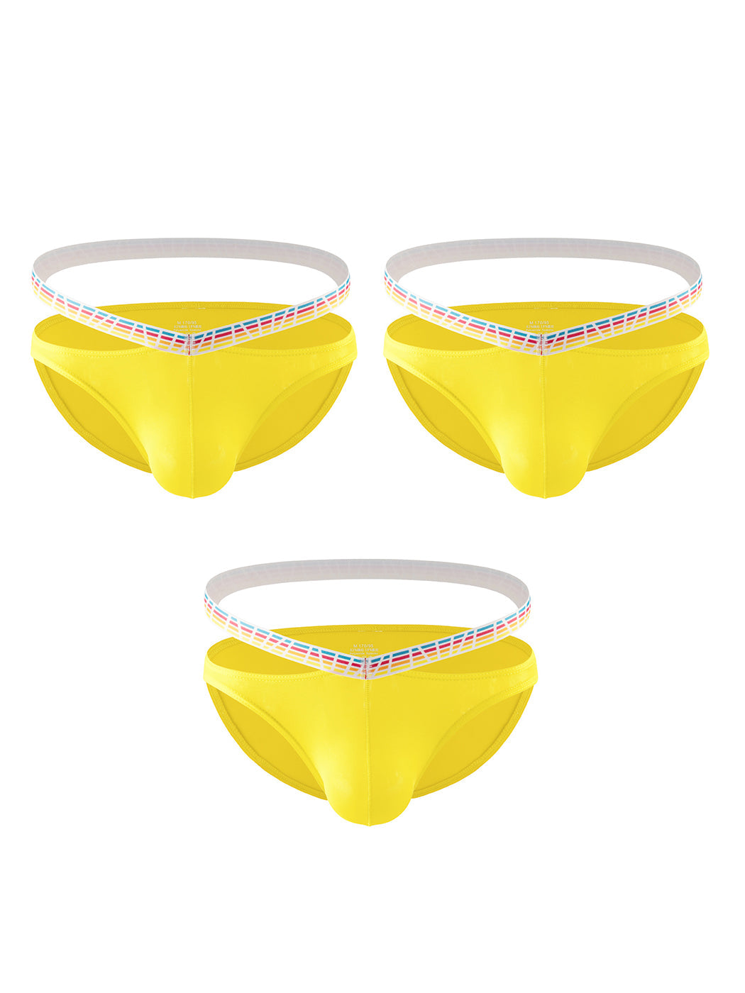 3 Pack Men's Sexy Color-Block Hollow Out Underwear Bikini