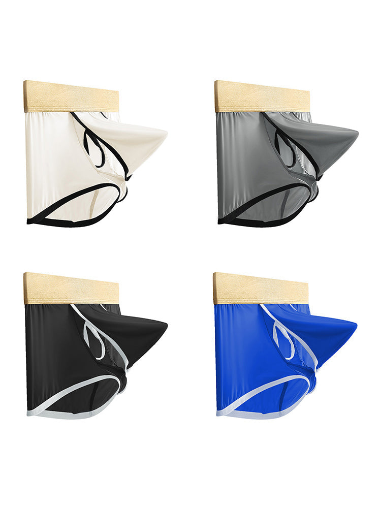 4 Pack Men's Ice Silk Breathable Separate Ultra-Thin Trunks