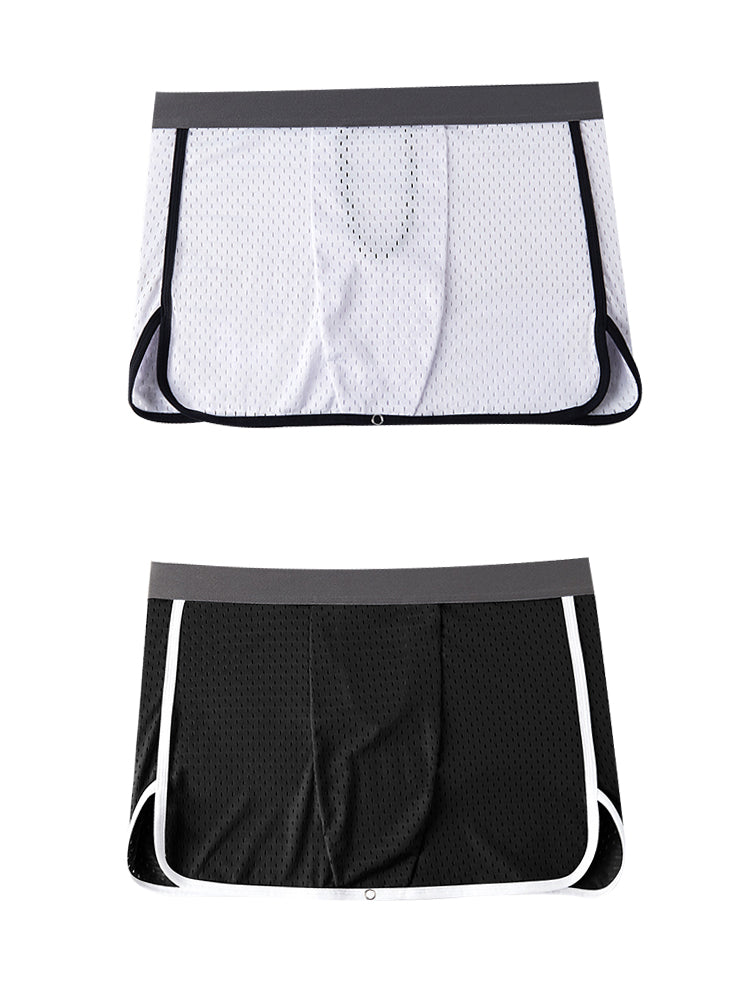 2 Pack Men's Button Casual U-Shaped Roman Skirt Dual-Purpose Arrow Pants Underwear