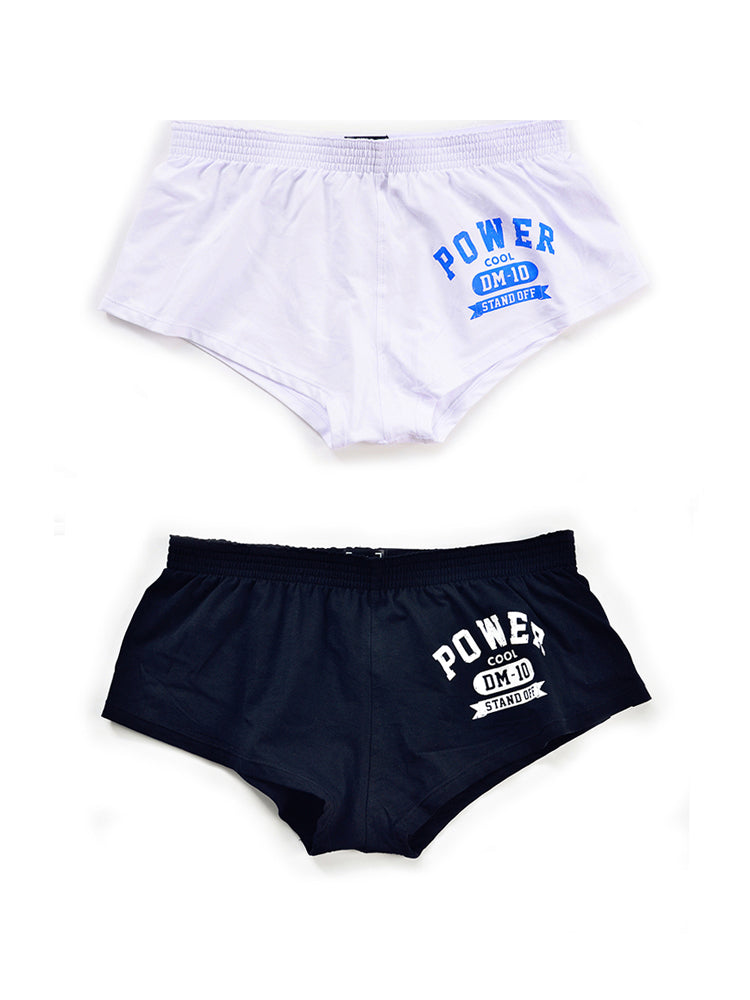 2-pack Men's DM Printed Lettering Low Waist Sexy Cotton Boxer Shorts