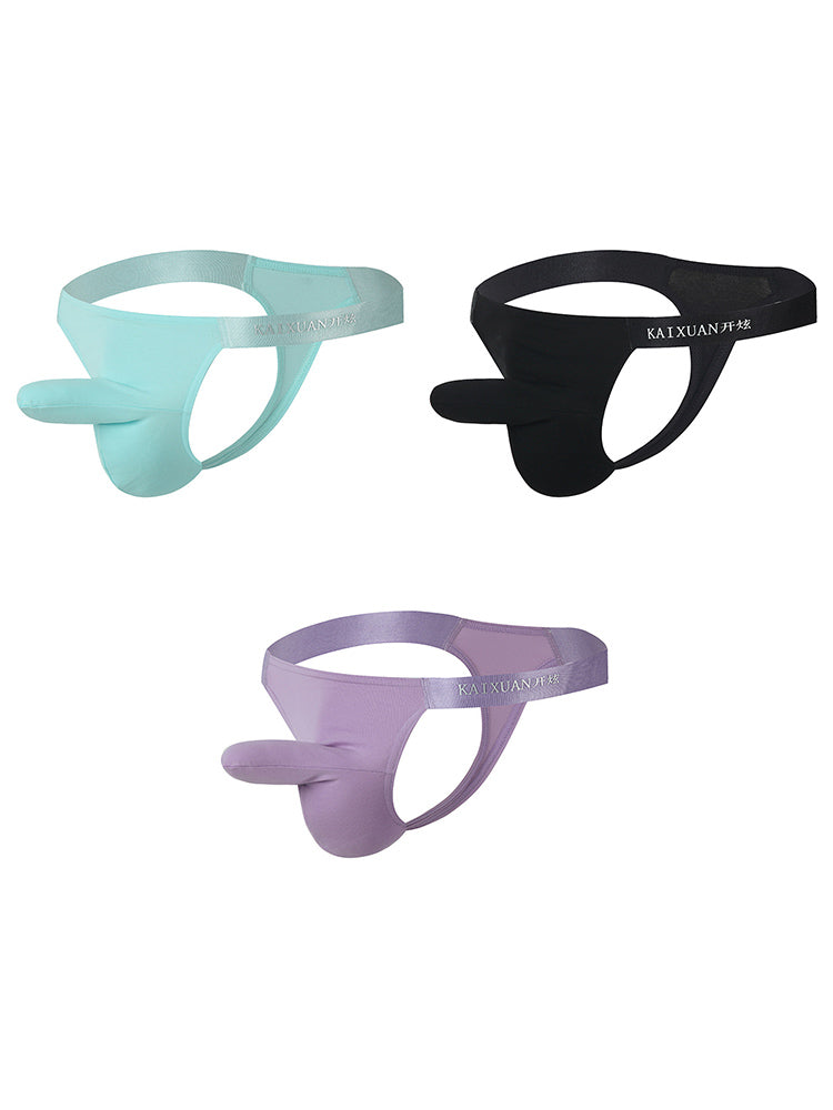 3 Pack Men's Elephant Trunk Separation Breathable Thong & Strings