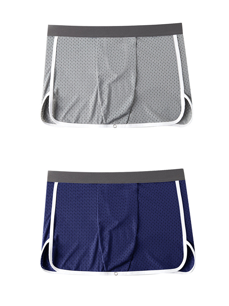 2 Pack Men's Button Casual U-Shaped Roman Skirt Dual-Purpose Arrow Pants Underwear