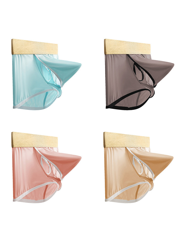 4 Pack Men's Ice Silk Breathable Separate Ultra-Thin Trunks