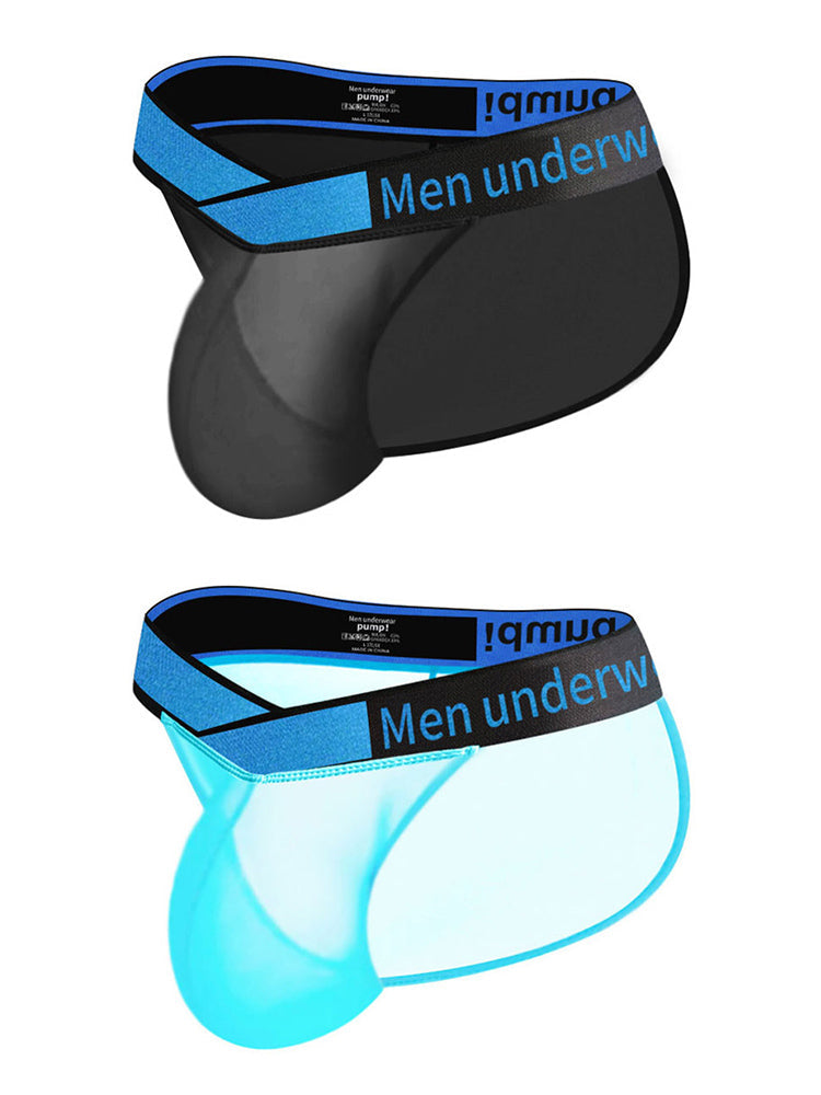 2 Pack Men's Ultra-Thin Semi-Transparent Sexy Sports Bikini