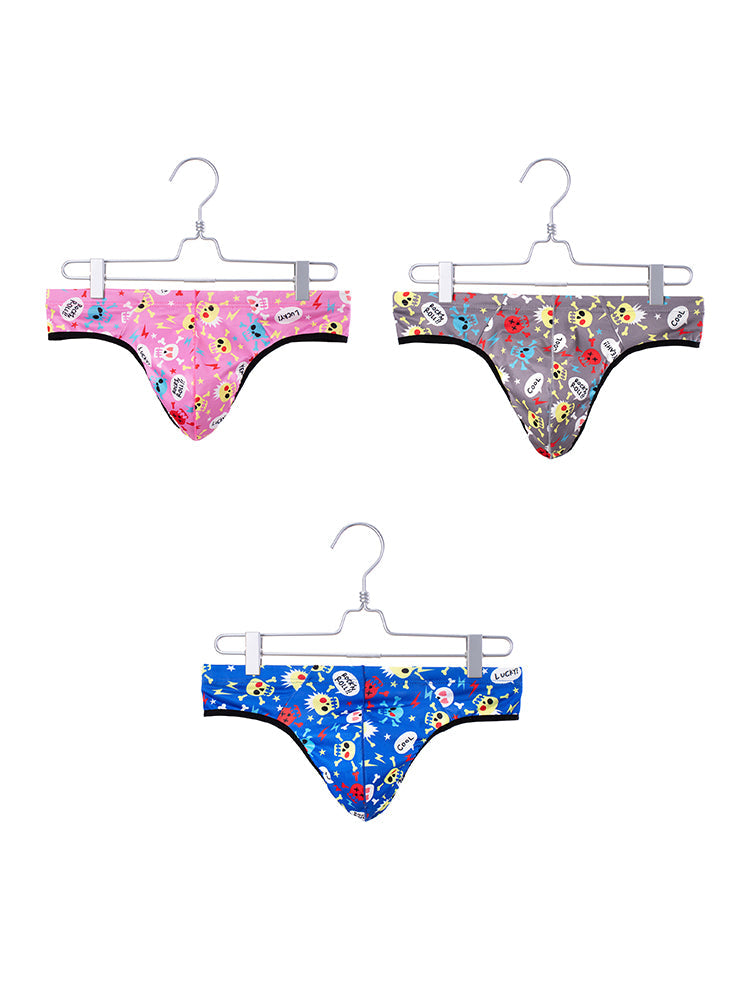 3-pack Men's Sexy Skull Low-rise Thong