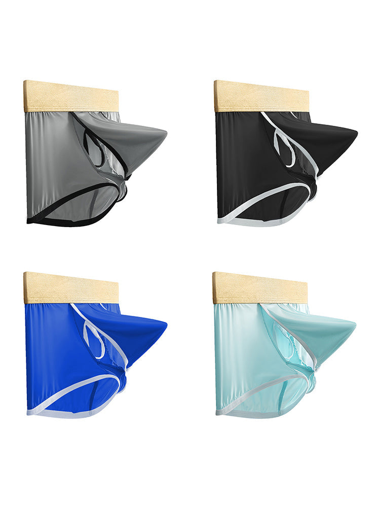 4 Pack Men's Ice Silk Breathable Separate Ultra-Thin Trunks