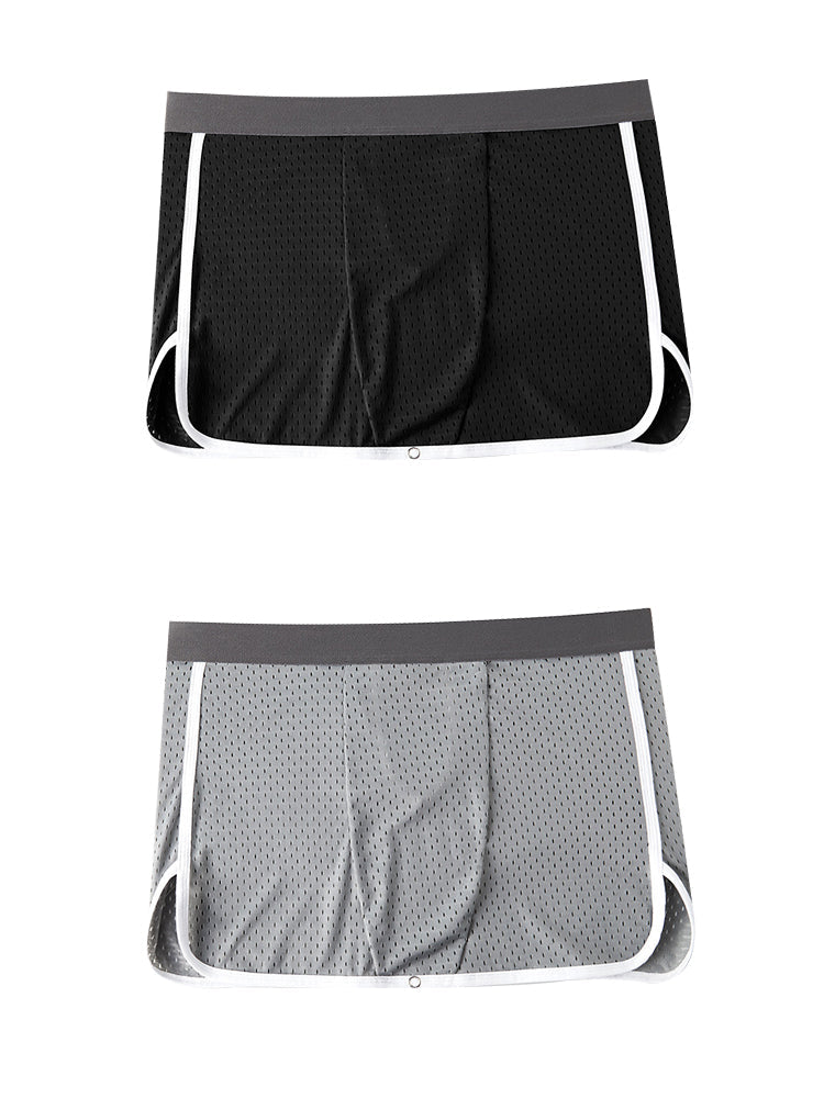 2 Pack Men's Button Casual U-Shaped Roman Skirt Dual-Purpose Arrow Pants Underwear