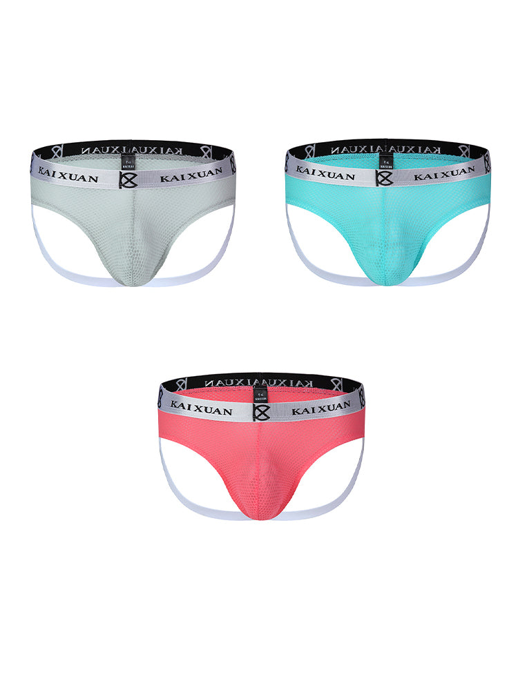 3 Pack Men's Soft Elastic Comfortable Breathable Low Waist Sexy Thong