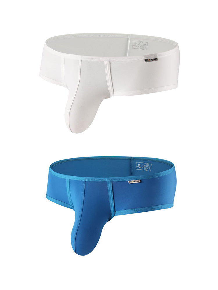 2 Pack Men's 3D Pouch Low-Rise Slim-Fit Trunks