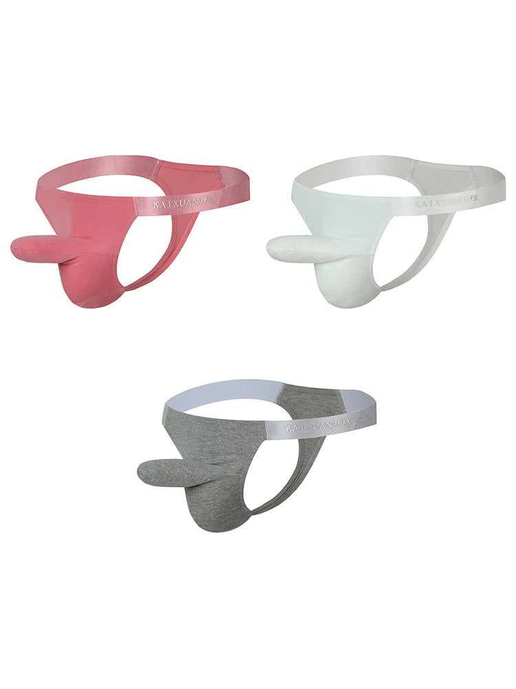 3 Pack Men's Elephant Trunk Separation Breathable Thong & Strings