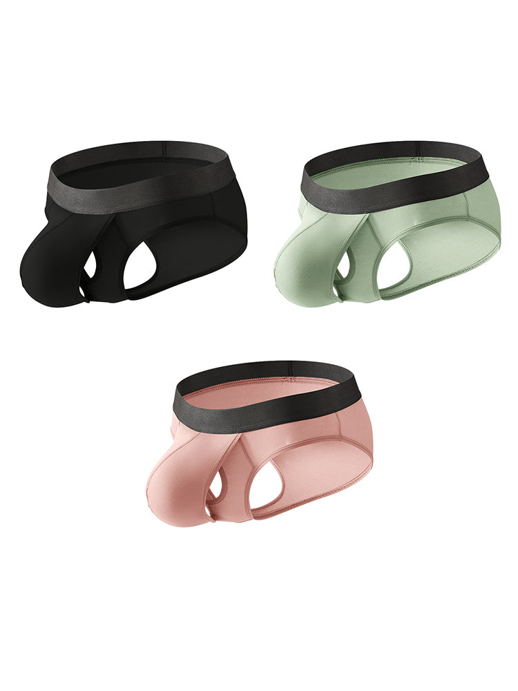 3-pack Men's Open Crotch Sexy Bullet Briefs