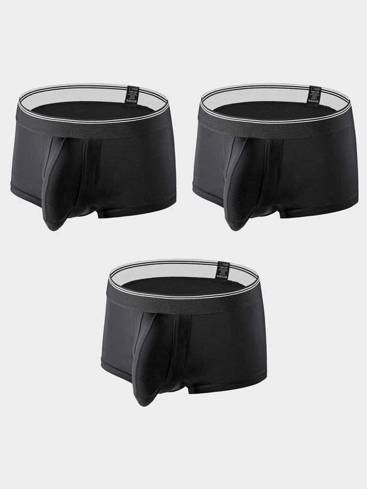 3 Pack Men's Mid-Rise Separation Breathable Elastic Trunks