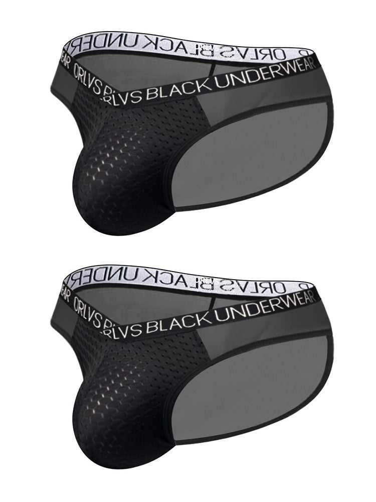 2-Pack Breathable Low Waist U-Convex Semi-Transparent Men's Briefs
