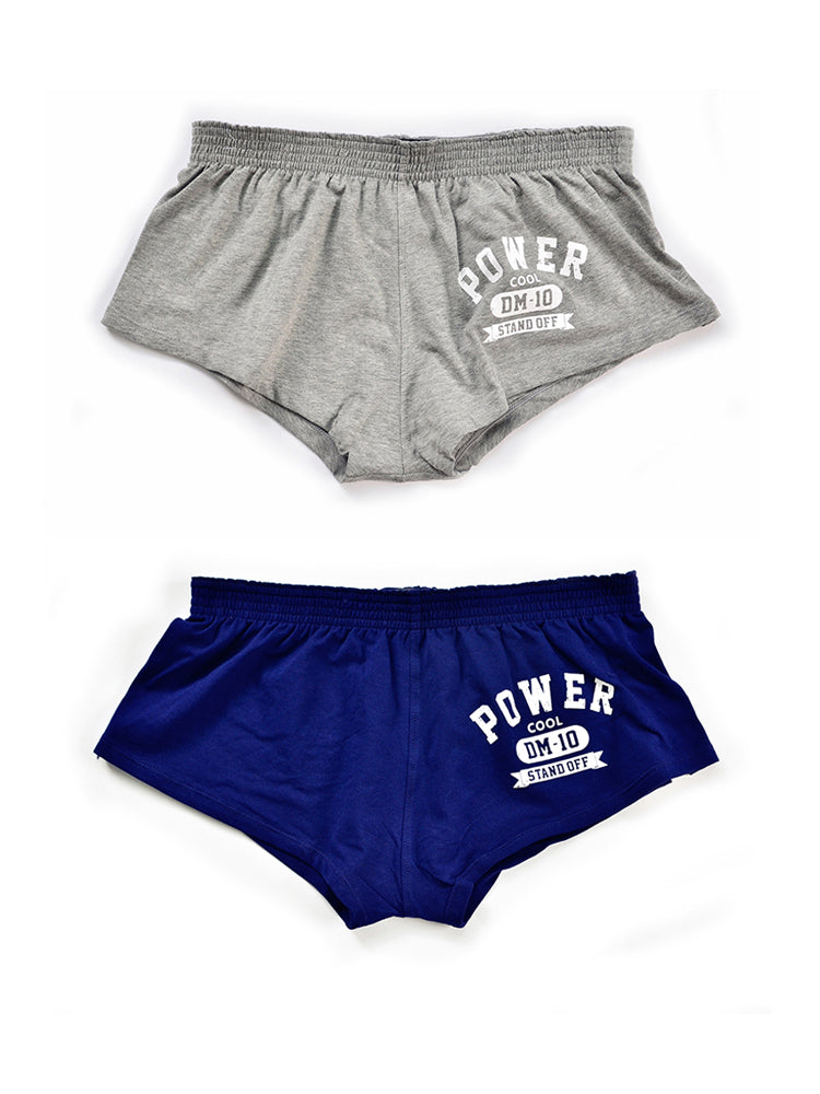 2-pack Men's DM Printed Lettering Low Waist Sexy Cotton Boxer Shorts