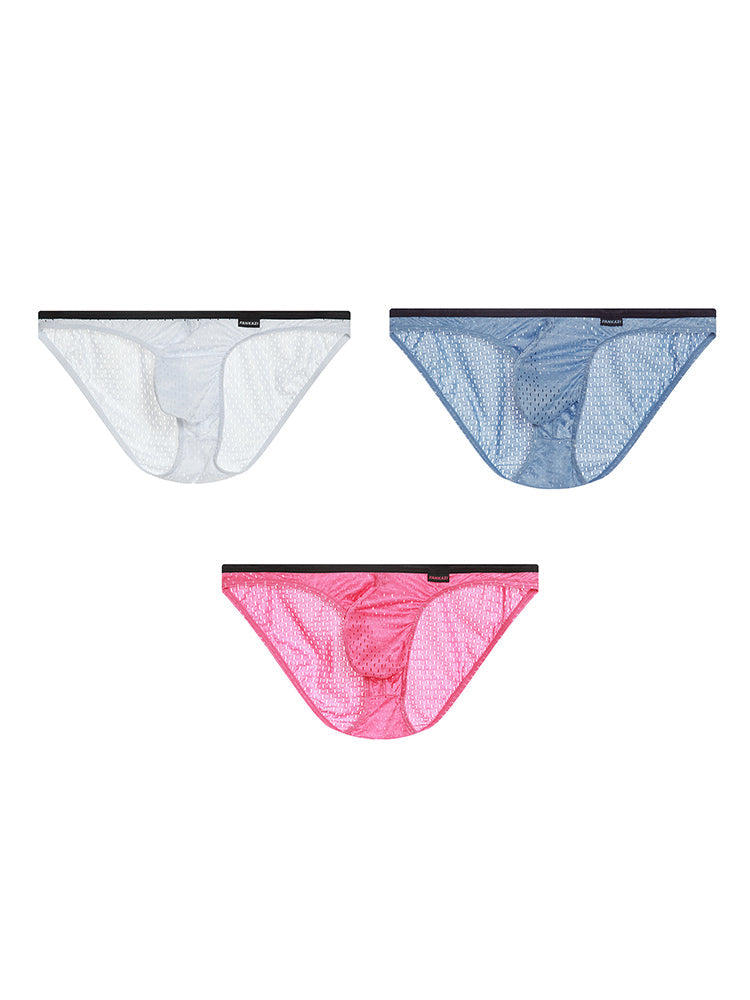 2-pack Men's Low-rise Mesh U-shaped Convex Pocket Sports Briefs