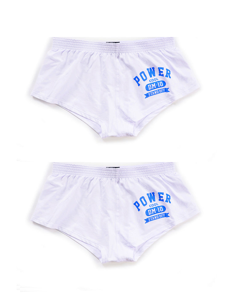 2-pack Men's DM Printed Lettering Low Waist Sexy Cotton Boxer Shorts