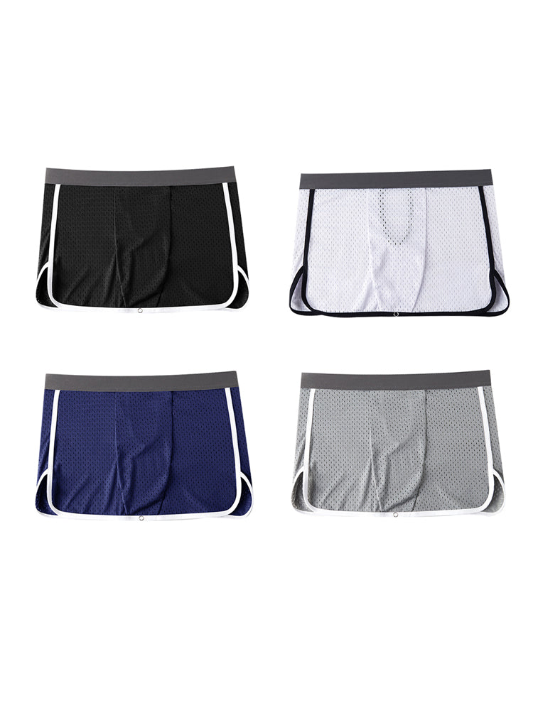 2 Pack Men's Button Casual U-Shaped Roman Skirt Dual-Purpose Arrow Pants Underwear