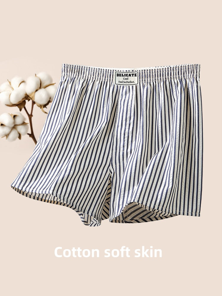 Men's Thin Loose Striped Arrow Pants Breathable Shorts Comfortable Casual Boxer Briefs