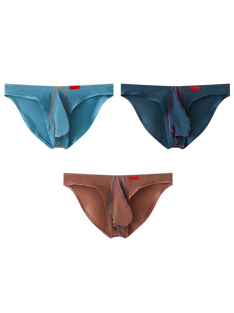 3 Pack Men's Ice Silk High-Elastic Breathable Briefs for Sports