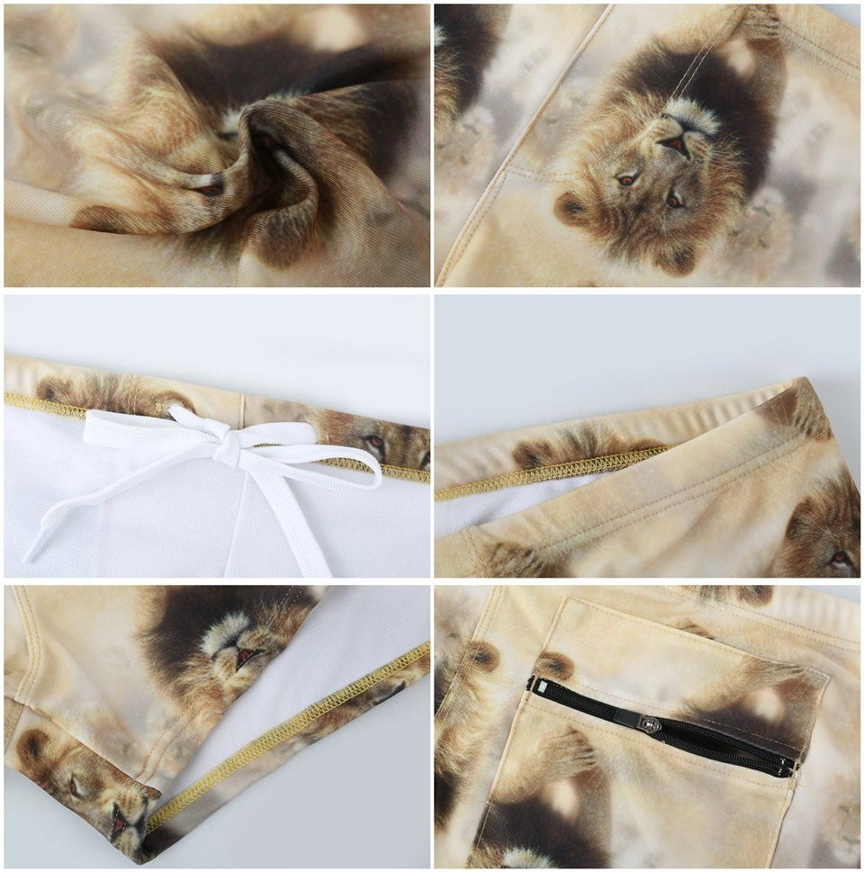 Mens Printed Quick Drying Surf Stretch Swim Trunks