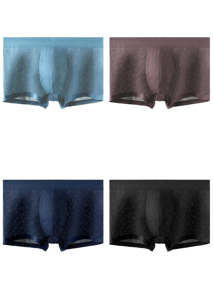 4 Pack Men's Thin Ultra Breathable Mesh Trunks