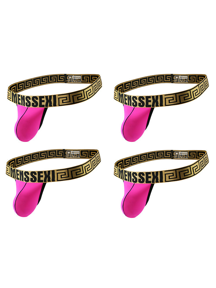 4 Pack Men's Single Pouch Ice Silk Sexy Thong