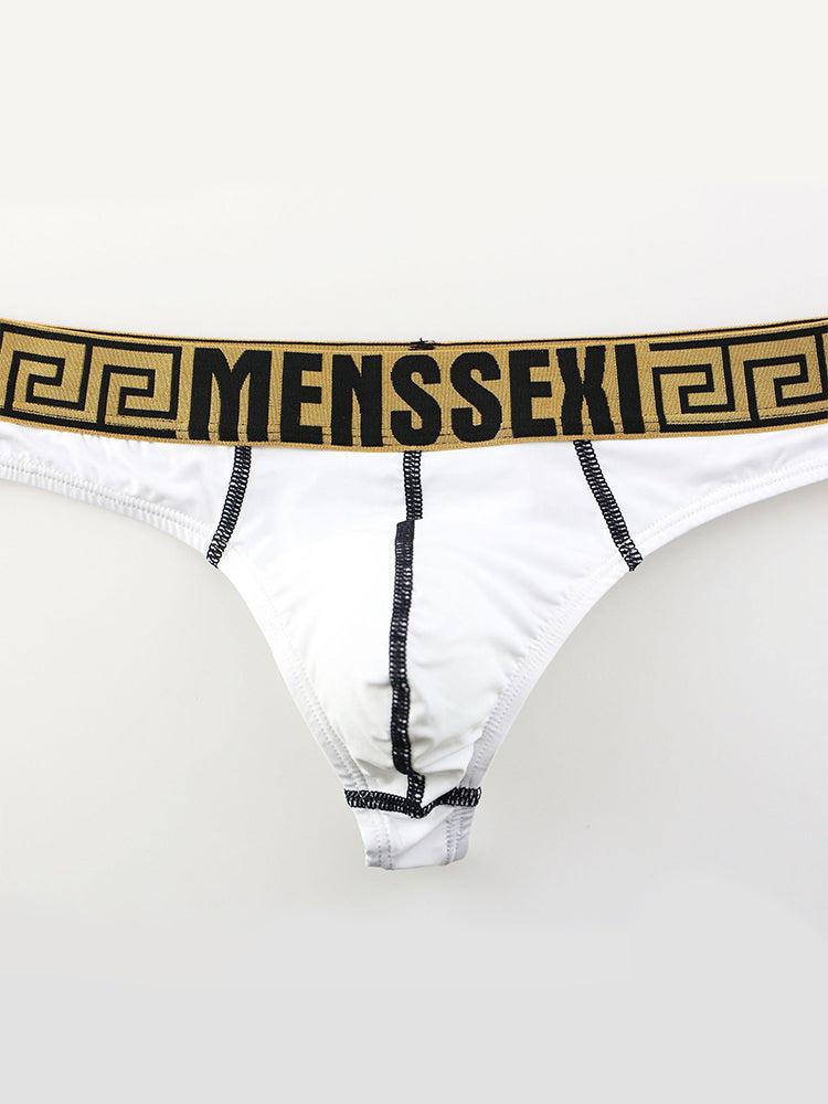 3 Pack Men's Sexy Thong Soft Breathable T-Back Briefs Seamless Briefs