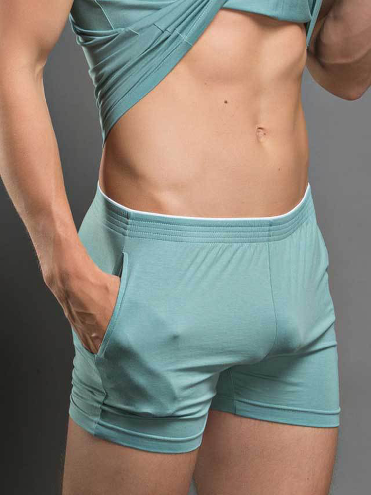 Solid Color Modal Home Boxers for Men