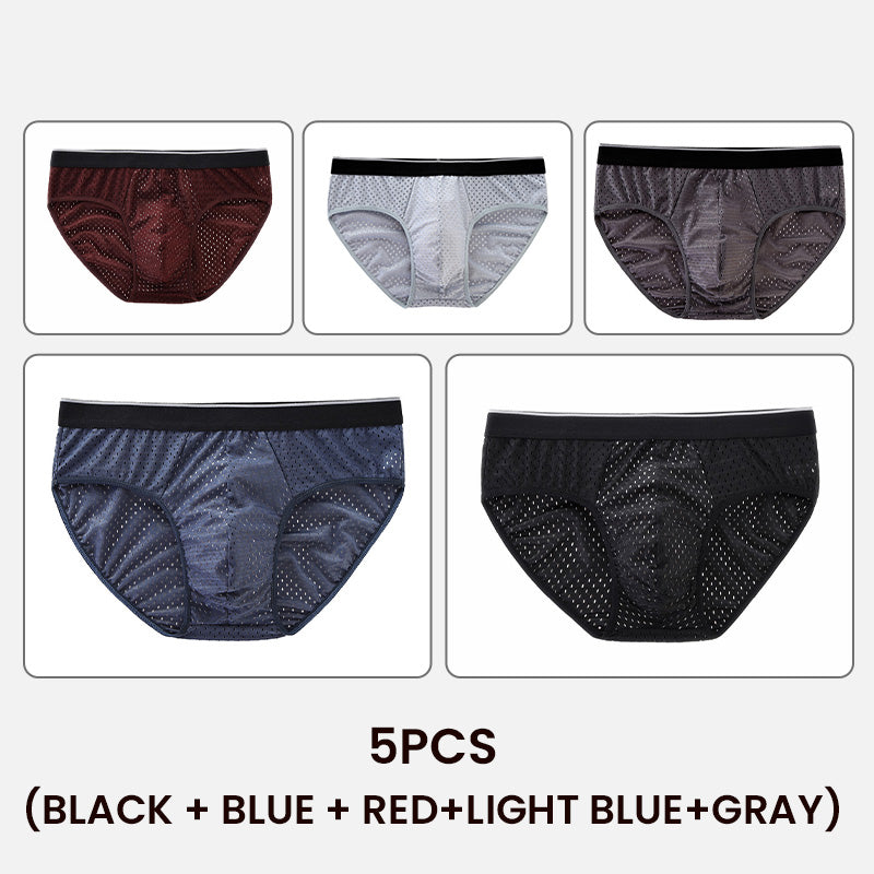 Comfortable Fit Mesh Plus Size Men's Briefs【Buy 3 Get 1 Free】