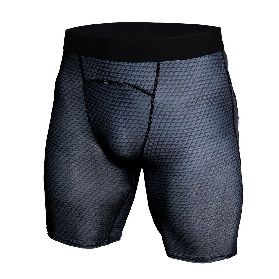 Mens 3D Printed Elastic Quick Dry Fitness Sport Shorts