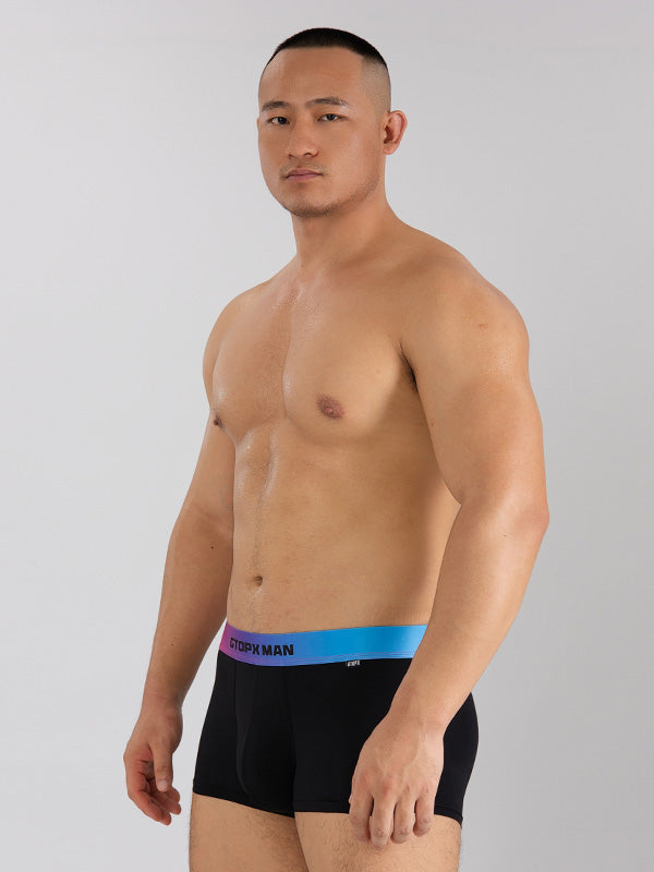 3 Pack Men's U Pouch Trunks with Ombre Belt