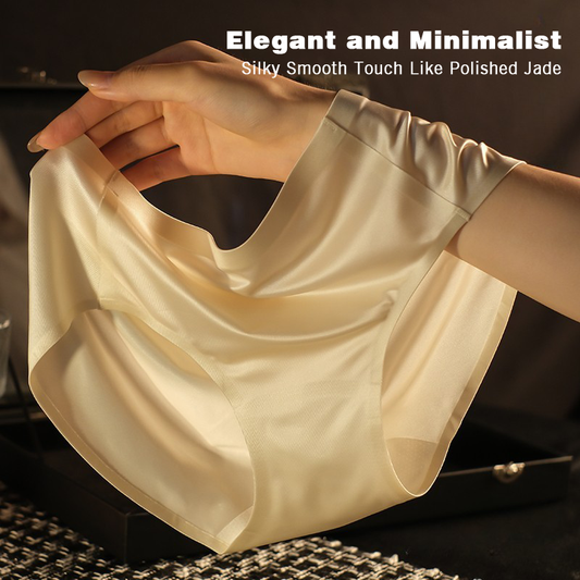 Luxury Satin Women's Briefs Seamless Breathable 10A Antibacterial Full Coverage