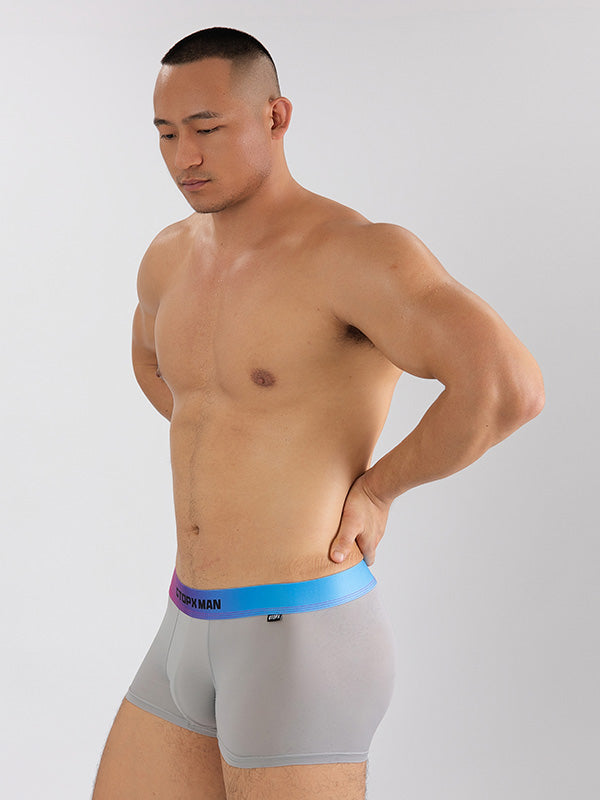 3 Pack Men's U Pouch Trunks with Ombre Belt