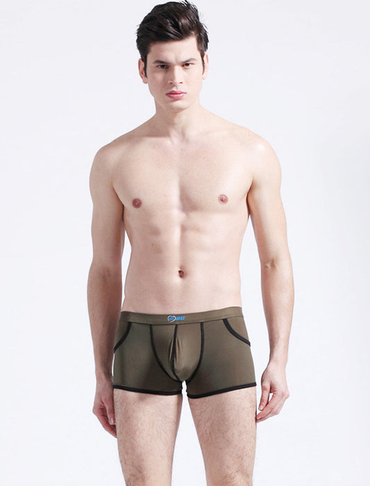 3 Pack Men's Long Leg Boxer Briefs Made of Ultra-Thin Ice Silk with Anti-Wear Elastic