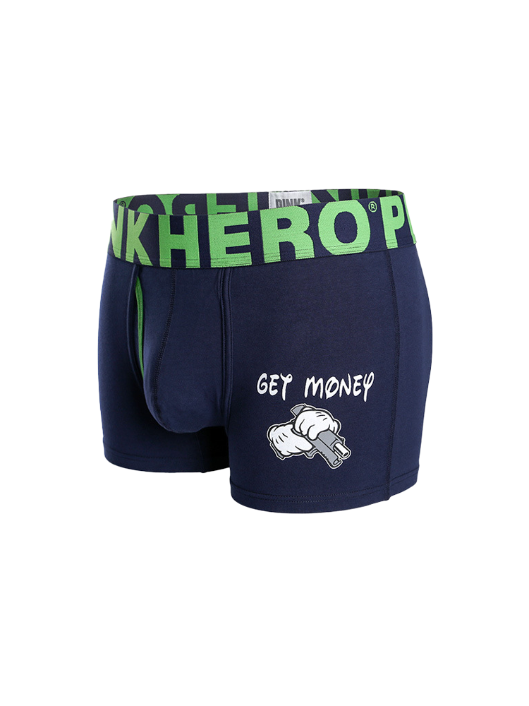 Cartoon Print Soft Cotton Trunks with Fly