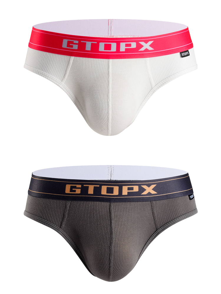 Men's Threaded Fabric U Convex Low-Rise Briefs