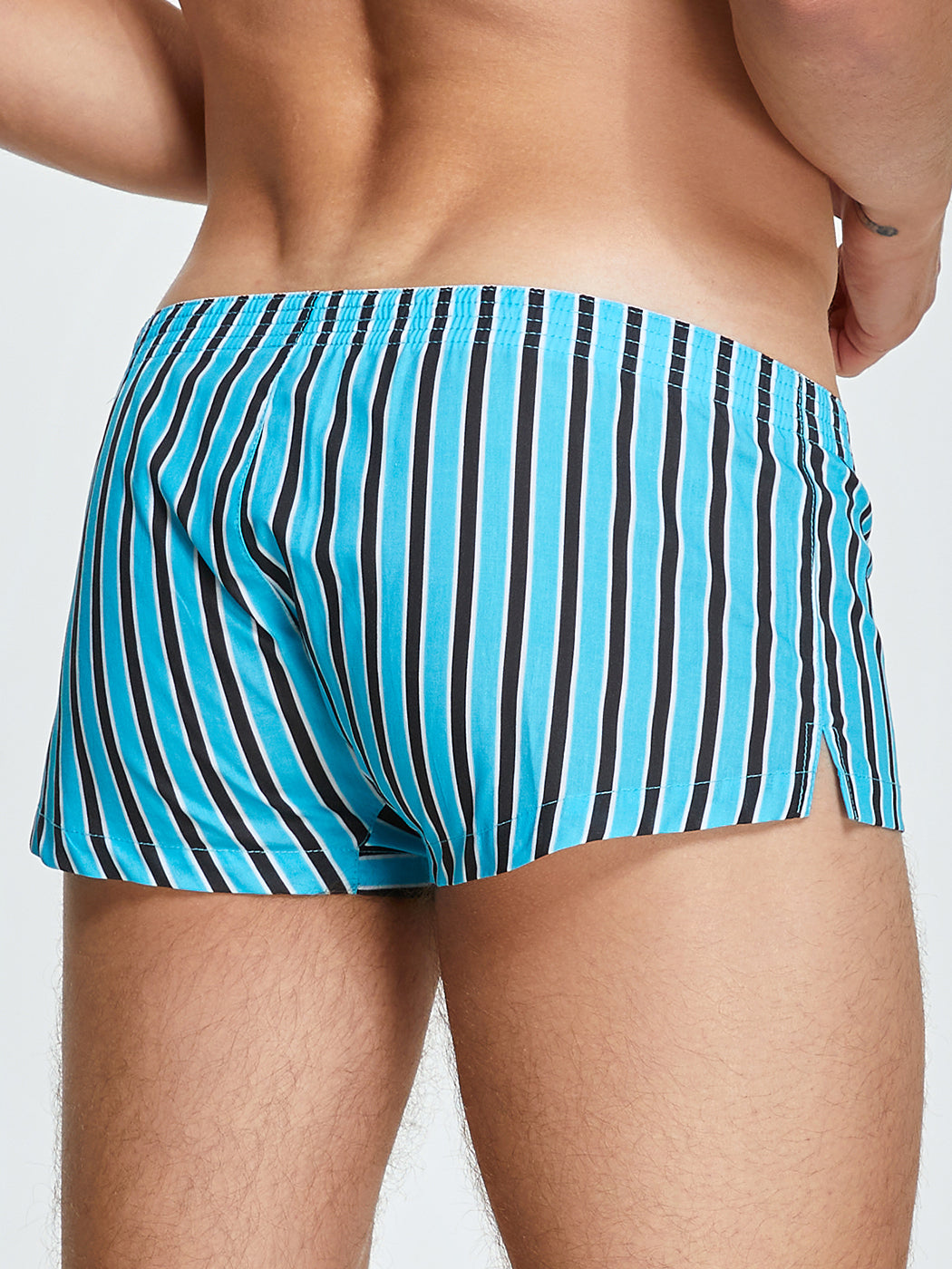 Men's Color Stripes Trunks With Button Fly