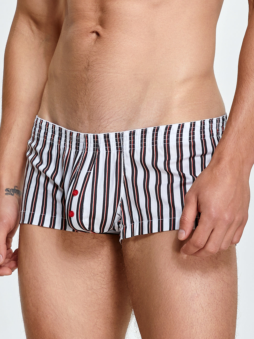 Men's Color Stripes Trunks With Button Fly