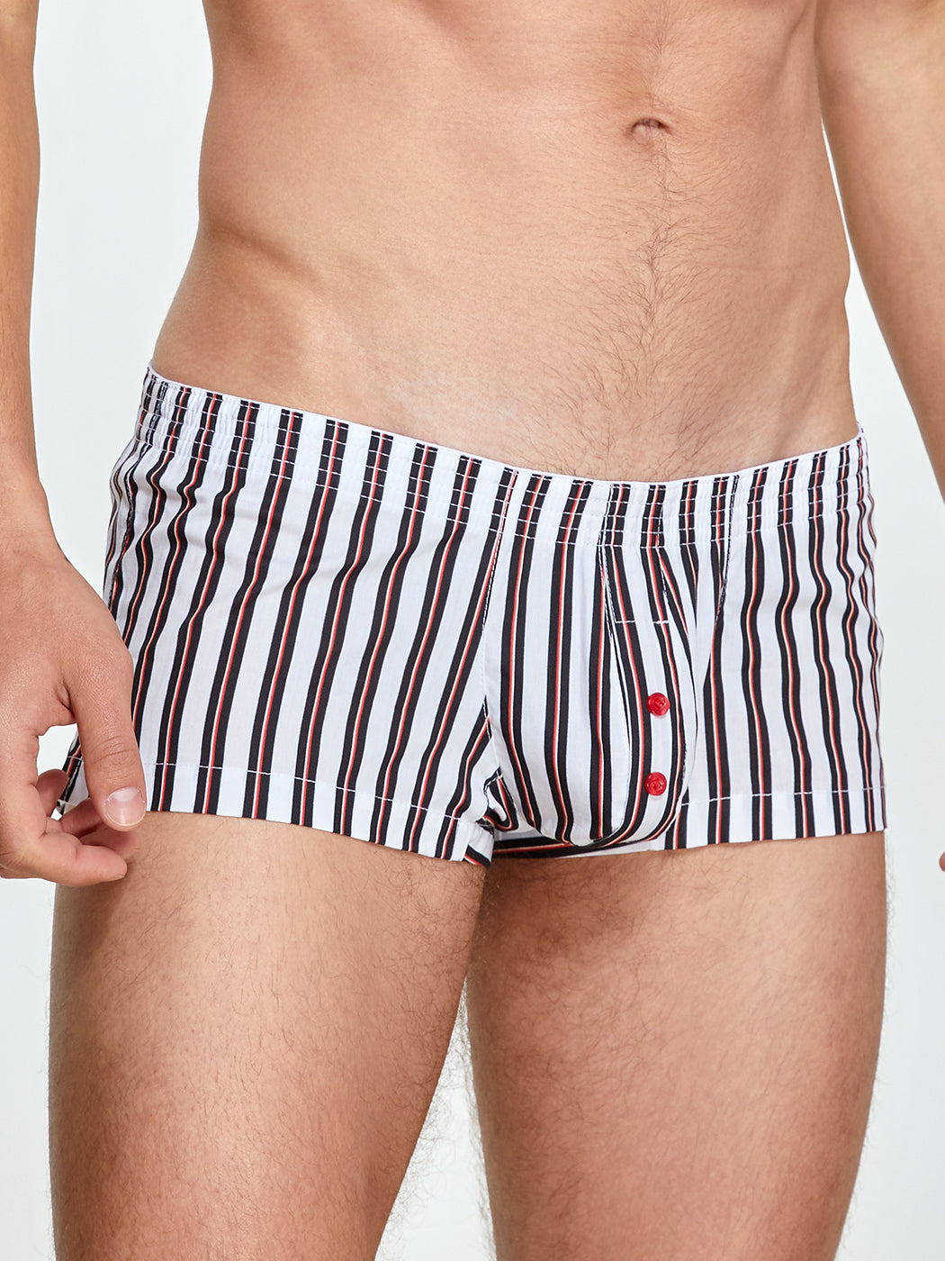 Men's Color Stripes Trunks With Button Fly