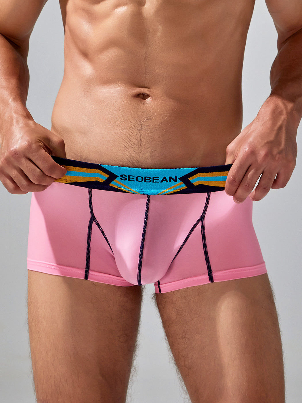 Men's Sport Splicing Lines Trunks