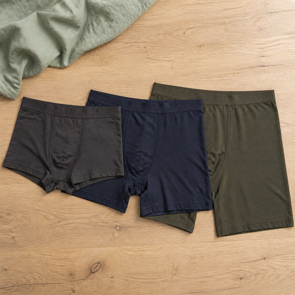 Square comparison detail showing underwear leg length