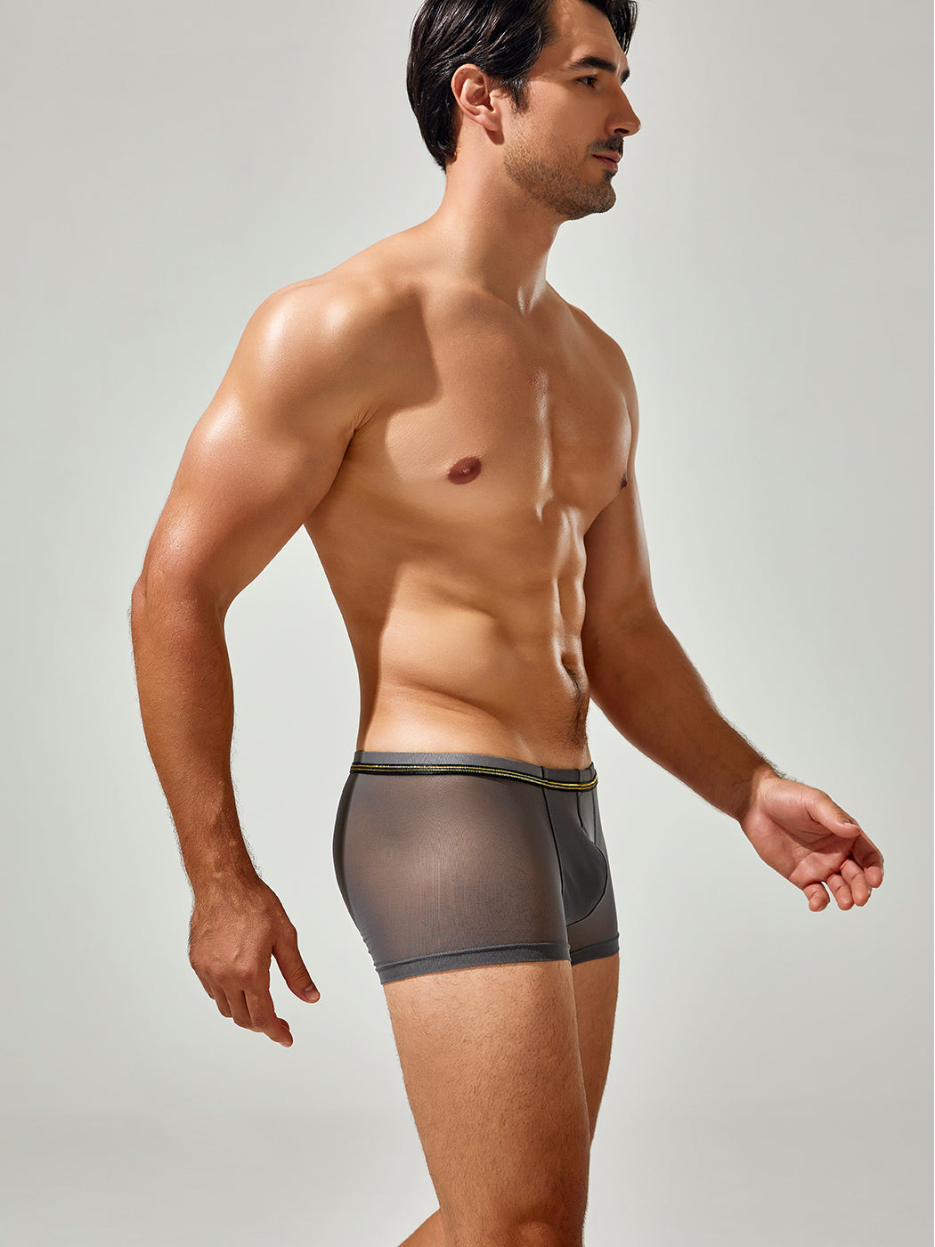 メンズセクシーローライズメッシュトランクス